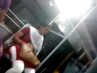 Breasty IT beauty showing Boobs, Arse in Chennai Bus