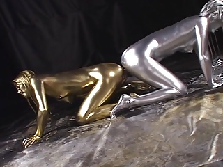 Silver and gold Japanese lesbos (censored)